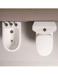 Combo Inodoro Largo Mochila y Bidet Triple Agujero Neo 2